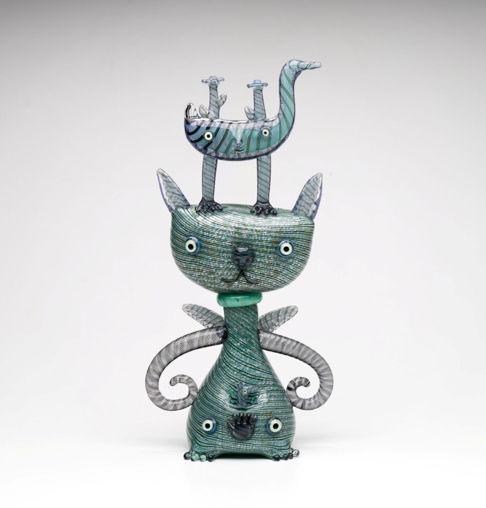 Cat Dryad - h37 x 18 x 14cm, hot joined blown and solid glass, 2026 - T Moore