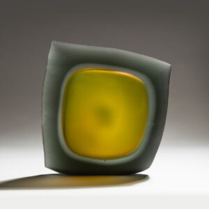 Edge - h26 x 24 x 5cm, Blown, tinted, carved glass, 2026 - M Curtis