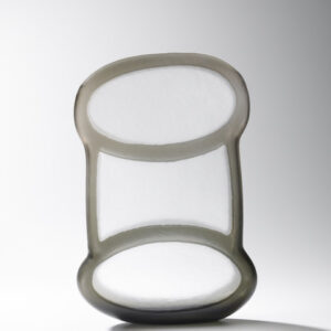 Outline Ellipse #8 - h53 x 36 x 11cm, Blown glass, wheel cut, 2022 - T Edwards