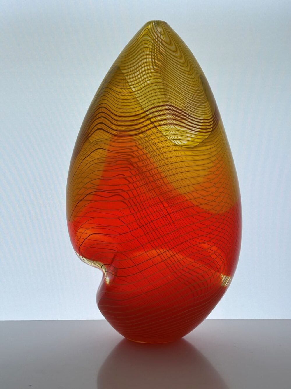 Rise Series - crease form_h47 x 26 x 16cm, Blown glass, 2026 - Edols & Elliott
