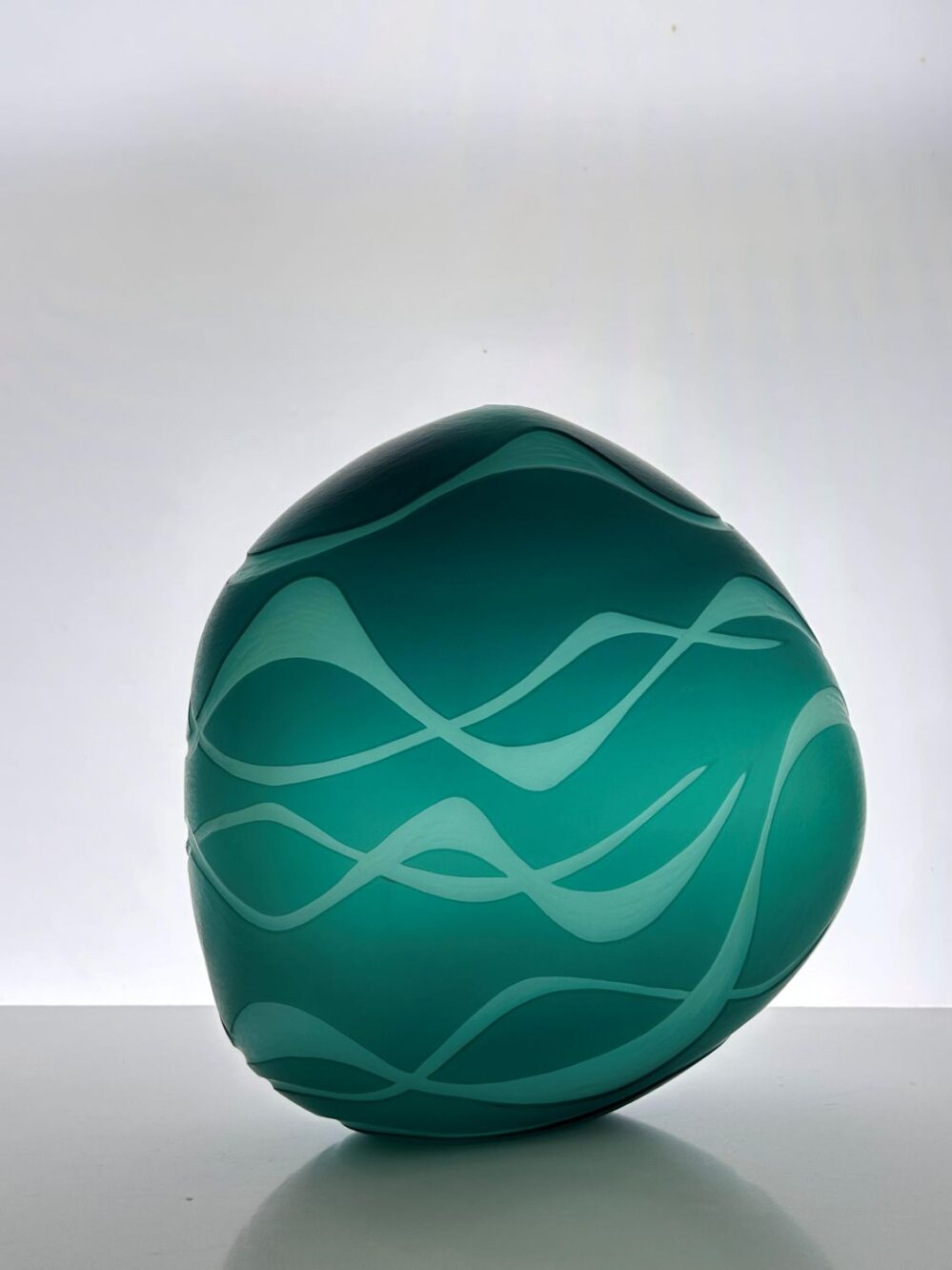 Riverstone Series - h33 x 32 x 13 cm, Blown and carved glass, 2026 - Edols & Elliott