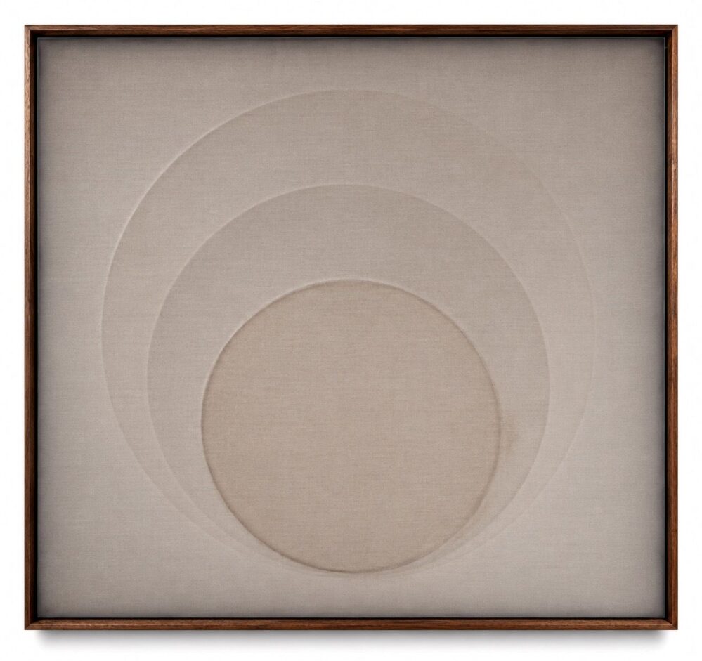 Shape of light III - h64 x 64cm, Kiln formed glass, framed, 2026 - M Douglas