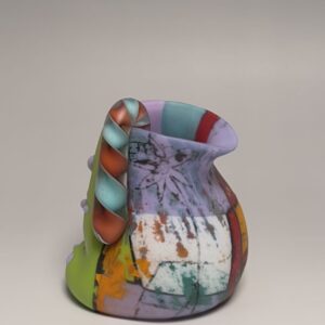 Silent Currents - h17 x 14cm, fused, blown and etched glass, 2026 - S Chaseling