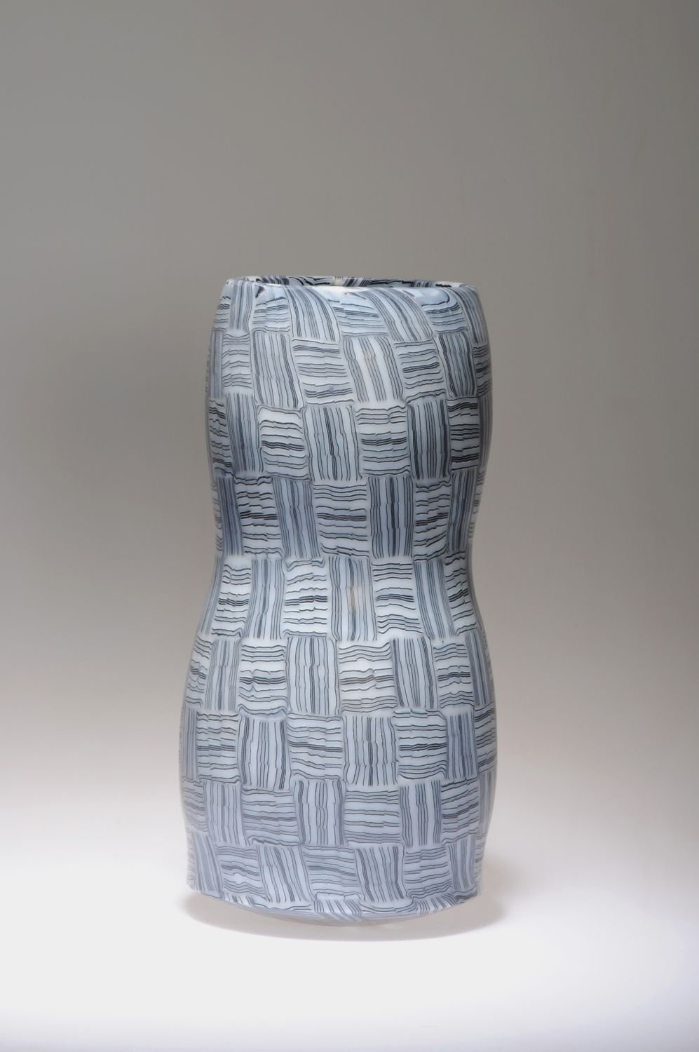Textile #7 - h28 x 13.5cm. cold assembled, hot worked glass murrini, 2019 - G Bettison