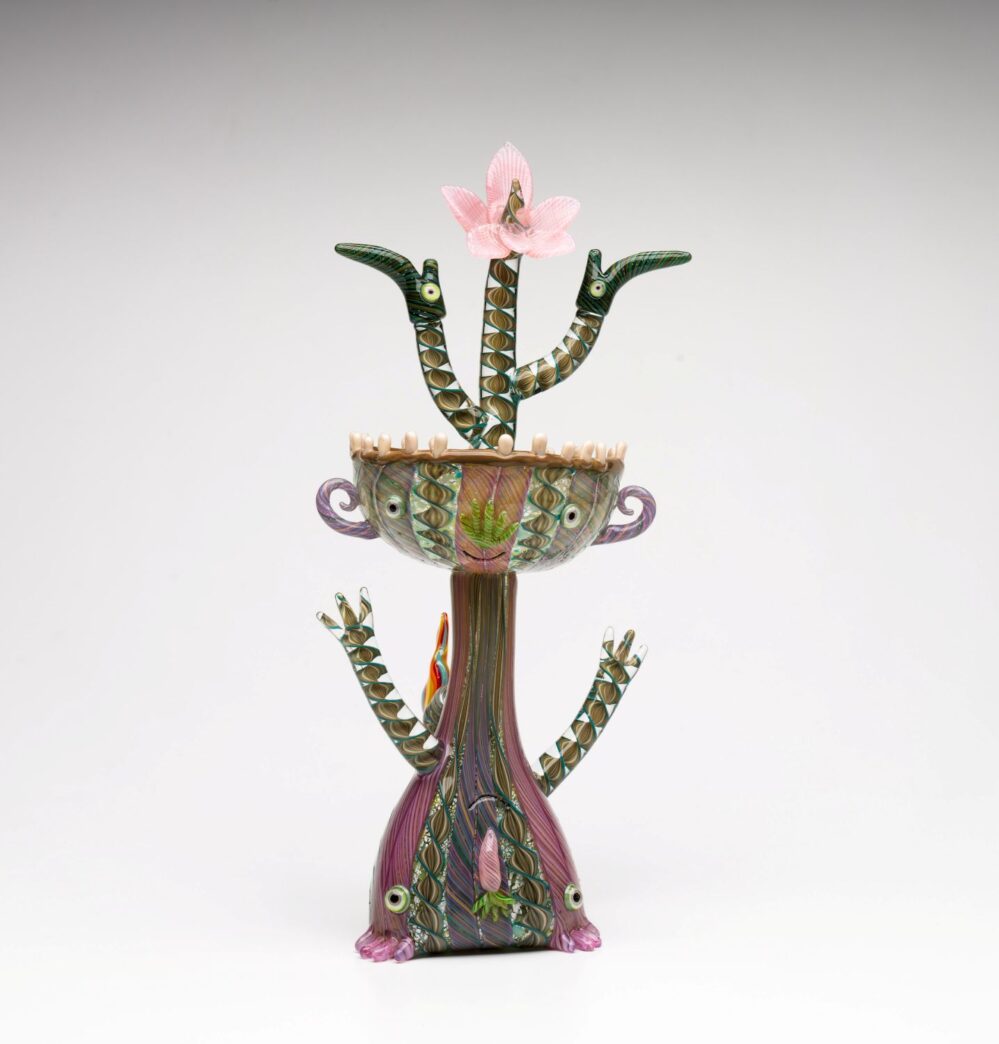 Toothy Orchid - h36.5 x 17 x 17cm, Hot joined blown and solid glass, 2026 - T Moore